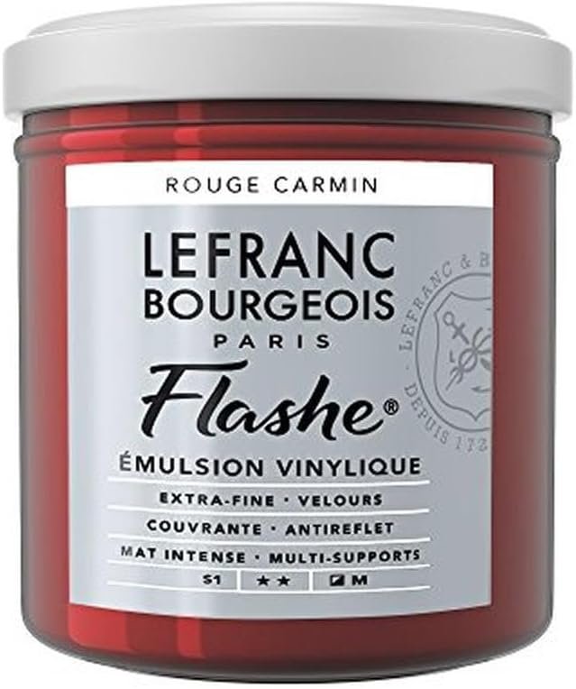 Lefranc Bourgeois Flashe Acrylique Pot 125ml Rouge Carmin