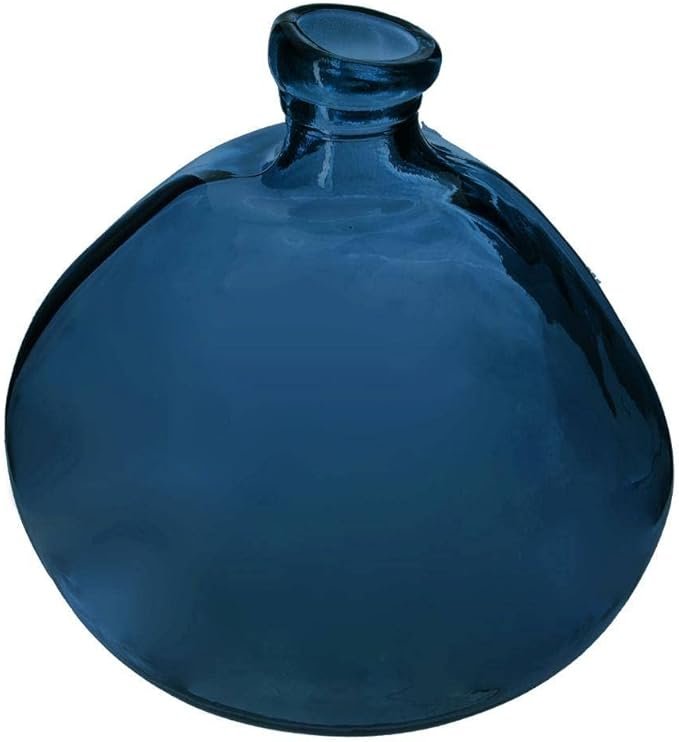 Atmosphera - Vase Dame Jeanne - Verre recyclé - Bleu Orage D33 cm