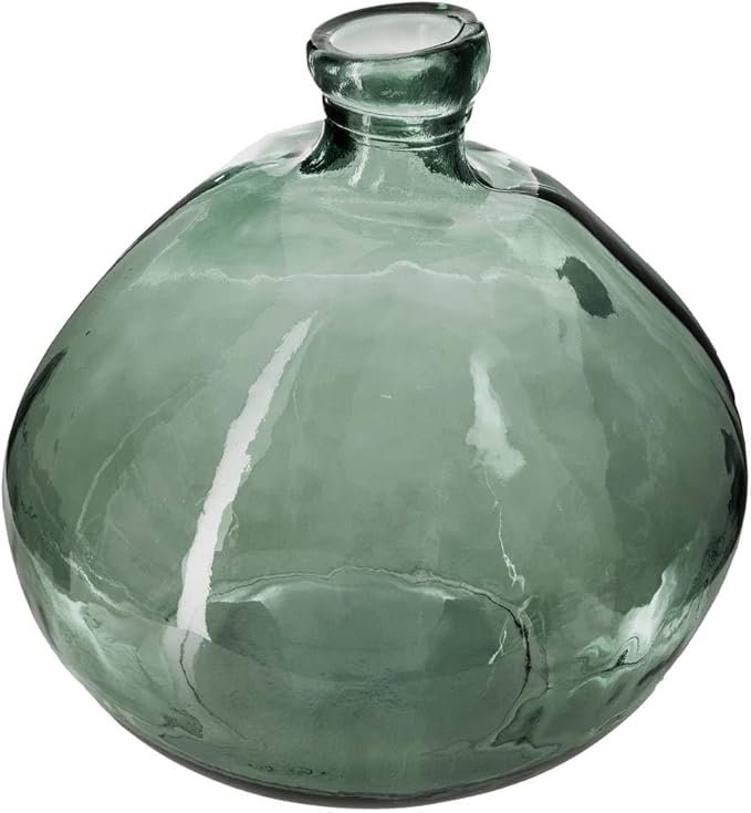 Atmosphera - Vase Dame Jeanne - Verre recyclé - Vert Kaki D33 cm