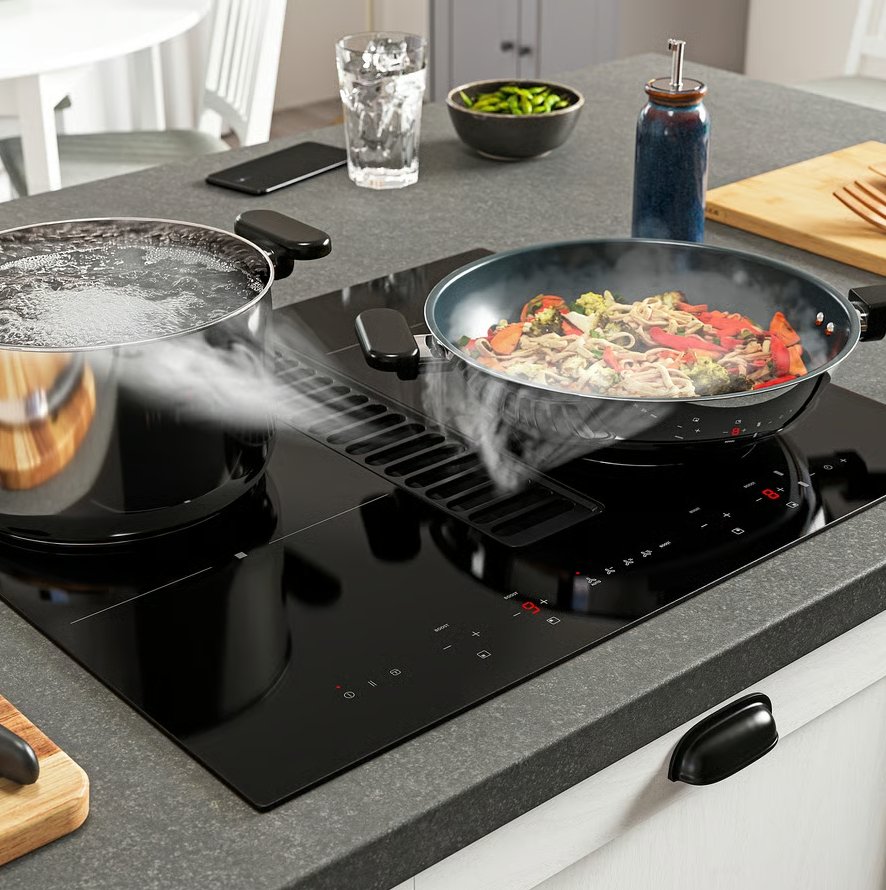 plaque de cuisson avec hotte intégrée