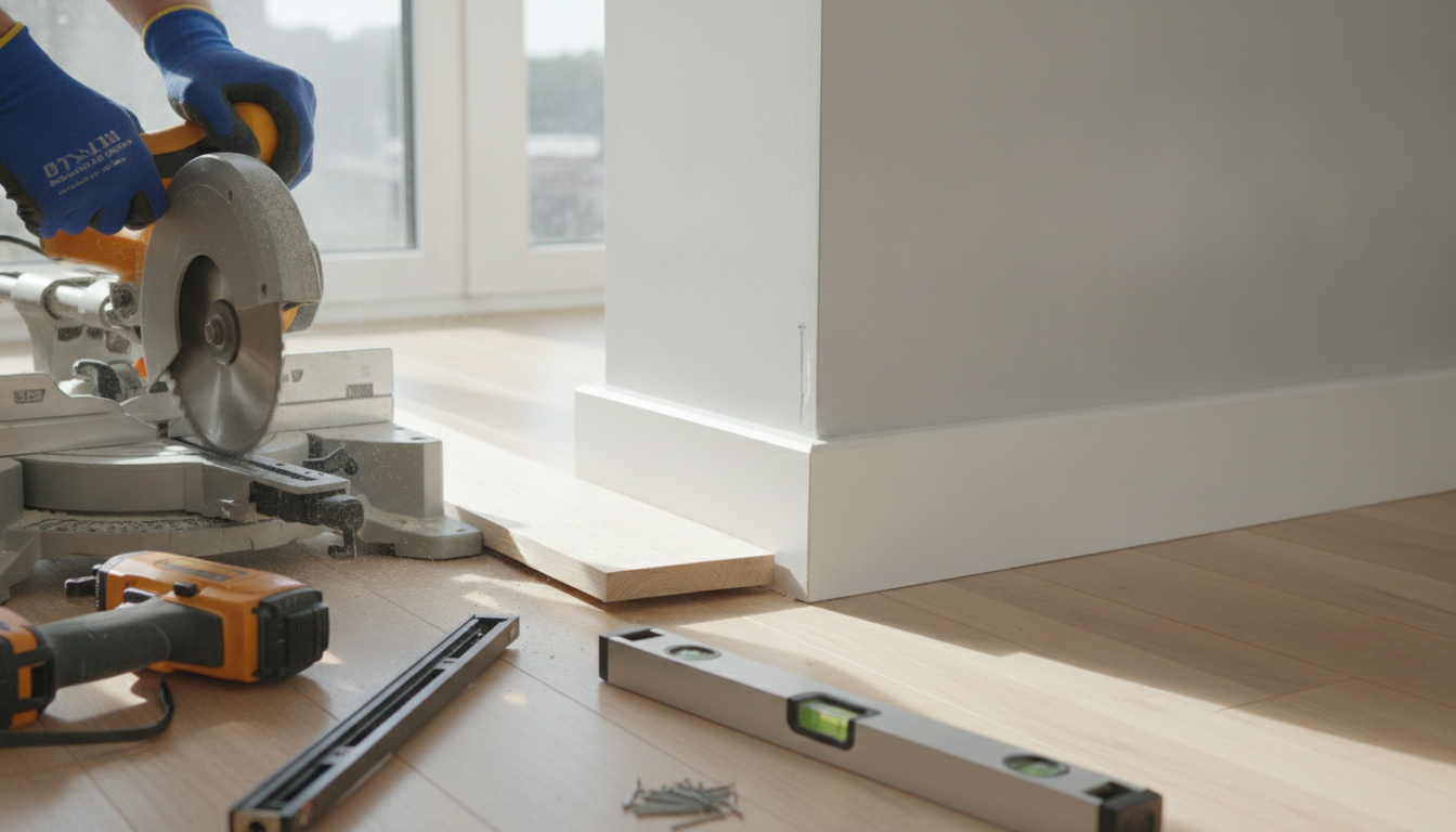 Méthode simple pour poser une plinthe proprement avec des finitions nettes