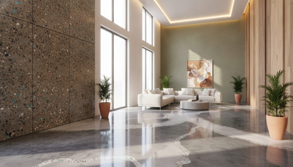 découvrez les plus beaux bétons décoratifs pour sublimer l'intérieur de votre maison avec style et originalité.